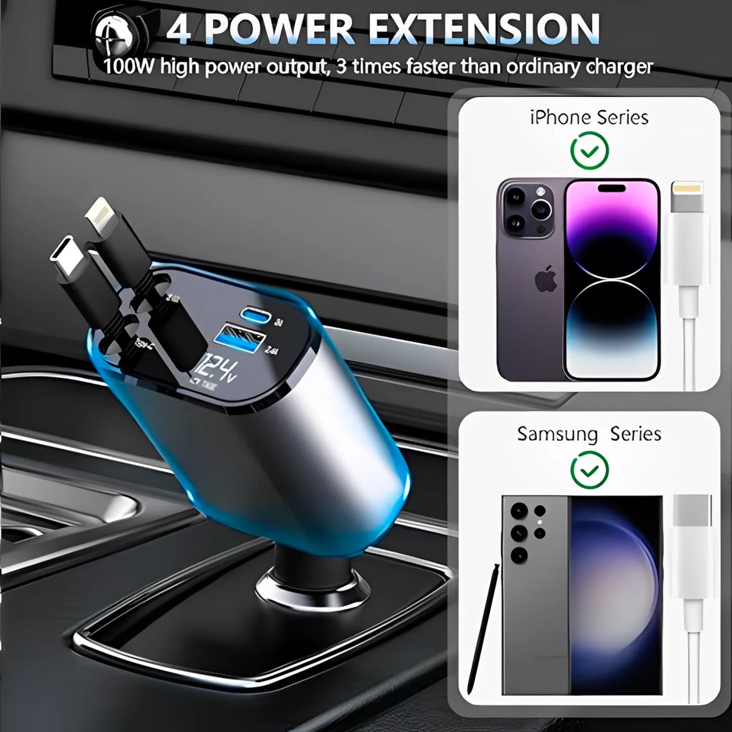 Cargador Retractil Para Auto